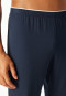 Pyjama court rayures col de chemise bleu nuit - Selected Premium Jacquard