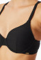 Bikini top with shell jersey recycled stripes black - aqua