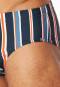 Costume da bagno con tasca con zip in tessuto a maglia a strisce riciclate blu notte - Aqua