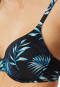 Bikini top with shell jersey recycled palm trees multicolor - aqua