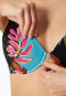Bikini-Top mit Schale Jersey Blumen multicolor - Aqua