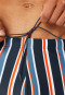 Costume da bagno con tasca con zip in tessuto a maglia a strisce riciclate blu notte - Aqua