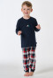 Pyjama long à poignets carreaux bleu nuit - Family