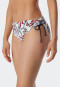 Bikini bandeau avec armatures bonnets souples bretelles variables fleurs slip midi côtés réglables multicolore - Deep Sea