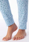 Hose lang Bündchen Blumen Leoparden hellblau - Mix+Relax