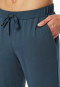 Schlafanzug Doppelripp lang Bündchen dunkelblau - Modern Nightwear