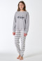 Pyjamas long pyjamas striped cuffs gray-mottled - Teens Nightwear