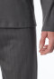 Pigiama a strisce lunghe antracite - Fine Interlock
