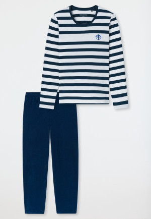 Schlafanzug lang Streifen admiral - SCHIESSER 150 Years