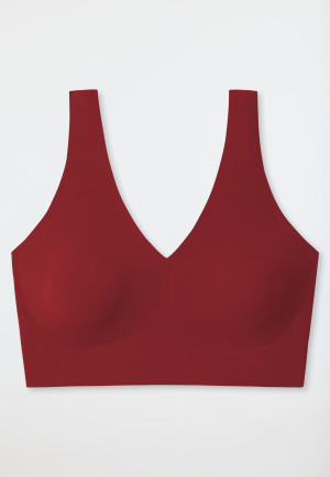 Bustier microfiber removable pads burgundy - Invisible Soft