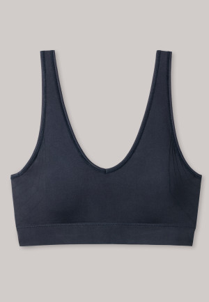 Bustier seamless removable pads dark blue - Seamless Technical Stripes