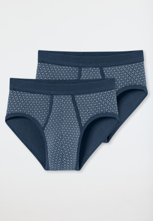 Slip sportivo confezione da 2 a costine sottili, fantasia indaco - Original Classics