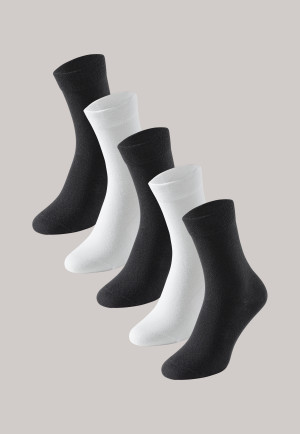 Lot de 5 chaussettes pour femmes « Stay Fresh » noir-blanc - Bluebird