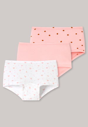 Shorts 3er-Pack Organic Cotton Punkte Waldtiere rosa/weiß - Natural Love