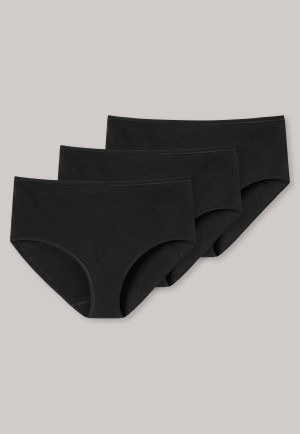 Slips midi pack de 3 coton bio noir - 95/5