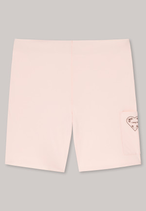 Biker-Shorts Microfaser Tasche mit Print zartrosa - Invisible Soft