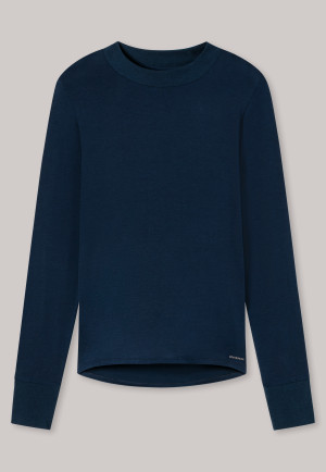 Long-sleeved shirt Tencel midnight blue - selected! premium inspiration