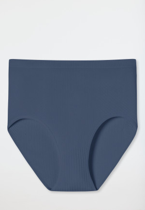 High-waisted panties ribbed-look blue - Seamless Recycled Rib