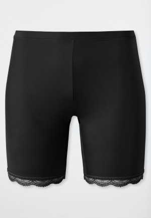 Short de motard microfibre dentelle noir - Biker Story