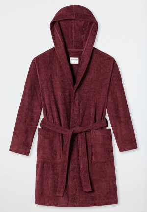 Bademantel Frottee 100cm bordeaux - Essentials