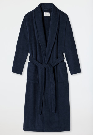 Bademantel "Terry" Frottee 125cm dunkelblau - Essentials