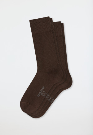 Chaussettes pour homme lot de 2 coton bio marron - 95/5