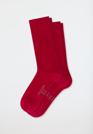 Chaussettes pour homme lot de 2 coton bio rouge - 95/5