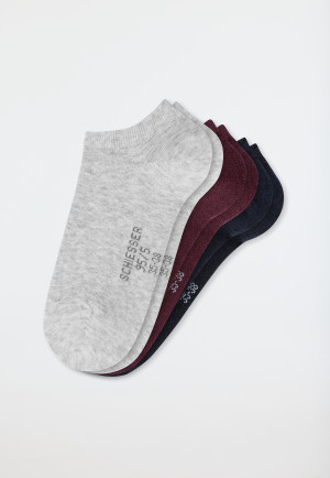 Damensneaker Socken 3er-Pack Organic Cotton mehrfarbig - 95/5