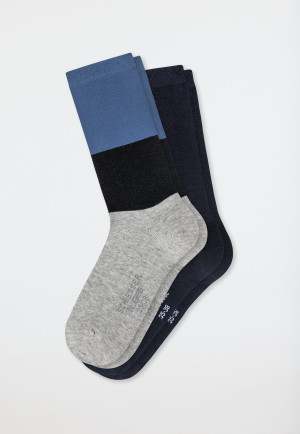 Damensocken 2er-Pack stay fresh Ringel mehrfarbig - Bluebird