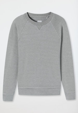 Sweatshirt langarm Interlock grau-meliert - Mix+Relax