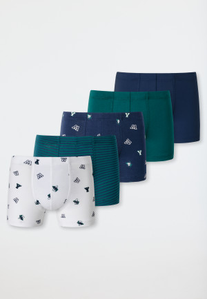 Shorts 5er-Pack Organic Cotton Softbund College Ringel mehrfarbig - 95/5