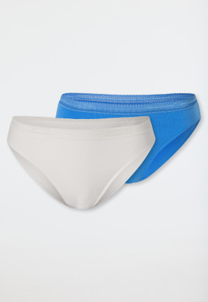Slip rio confezione da 2 in pizzo aquarium/sand - Cotton Lace