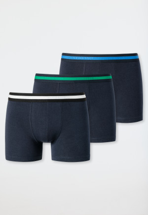 Shorts 3er-Pack Organic Cotton Streifen nachtblau - 95/5