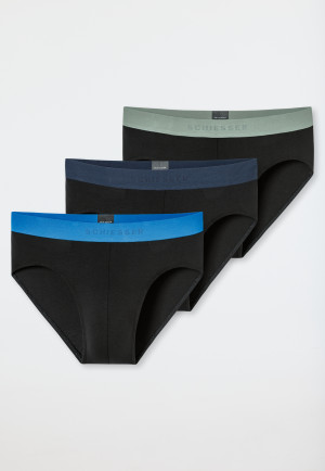 Rio briefs 3-pack Organic Cotton woven elastic waistband multi-colored - 95/5