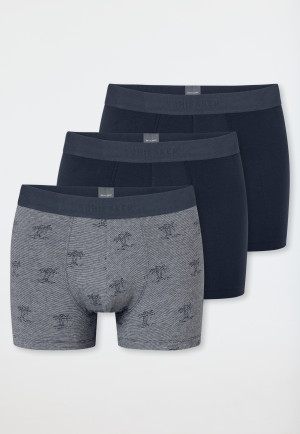 Lot de 3 shorts Organic Cotton ceinture élastique tissée uni/imprimé multicolore - 95/5