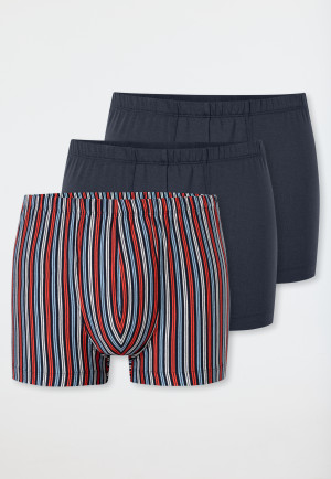 Shorts 3er-Pack Organic Cotton uni/geringelt mehrfarbig - 95/5