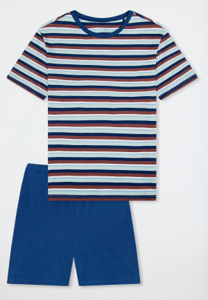 Pigiama corto a strisce turchese - Nightwear