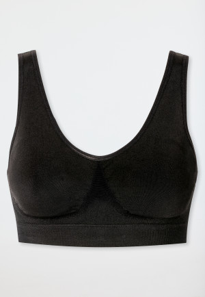 Brassière senza cuciture con imbottiture estraibili nero- Classic Seamless