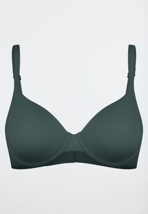 Reggiseno con ferretto e coppe scorrevoli verde scuro - Unique Micro