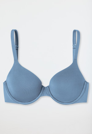 Reggiseno con ferretto e coppe scorrevoli grigio-blu - Unique Micro