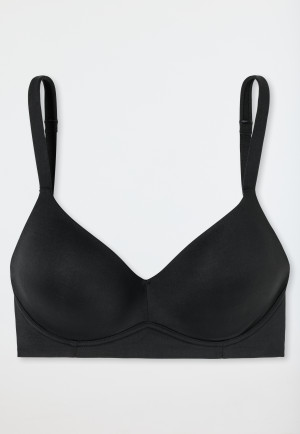 Soft bra with medium support cup black - Unique Micro