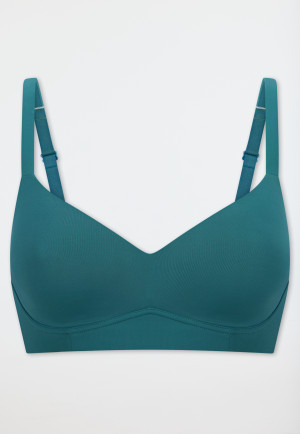 Reggiseno morbido con coppa e coppette scorrevoli verde - Unique Micro