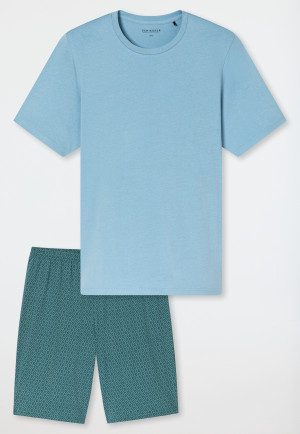 Short pyjamas patterned light blue - Casual Essentials