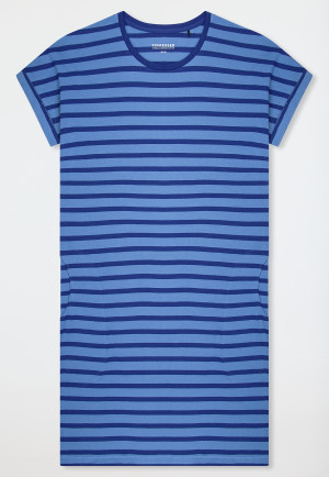 Sleep shirt short sleeve stripes royal - Casual Essentials