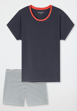 Schlafanzug kurz graphit - Casual Essentials