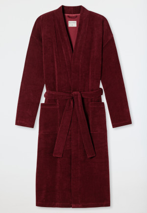 Bademantel Leichtfrottee bordeaux - Feather Terry