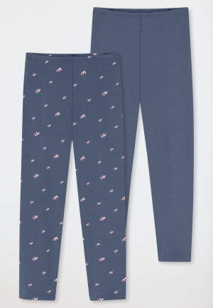 Leggings confezione da 2 blu scuro - 95/5