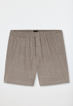Boxer interlock con fantasia argilla - Fine Interlock
