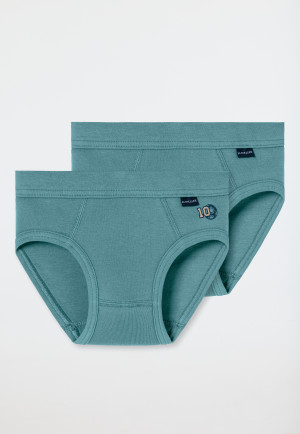 Lot de 2 slips de sport verts - Fine Rib