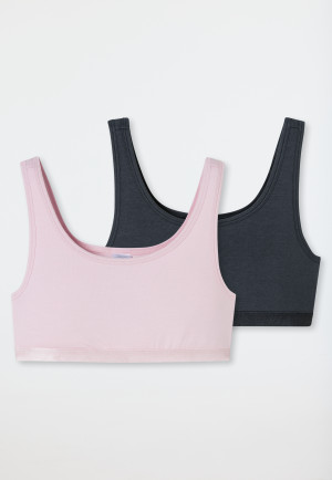 Lot de 2 brassières noir/rose tendre - 95/5